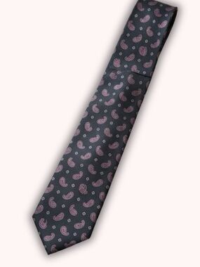 Dior Black Tie with Pink Paisley Pattern